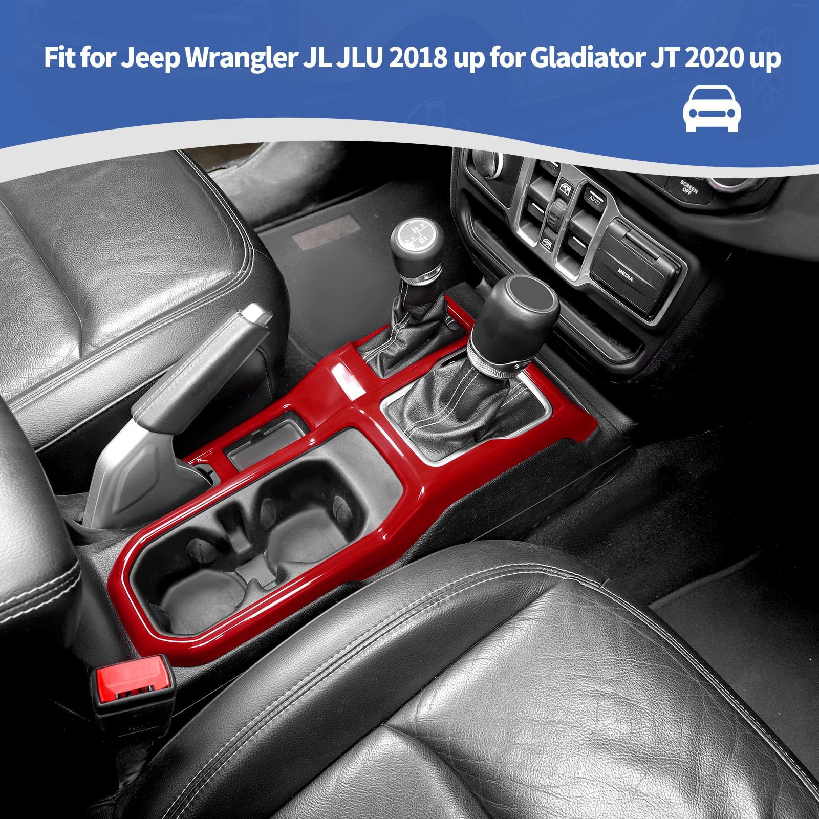 Amazon.com: RT-TCZ for Jeep JL Gear Shift Cover Red, 4WD Shift